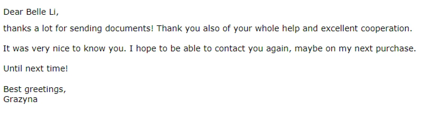 Group chat screenshots showing repeat buyer satisfaction and referrals